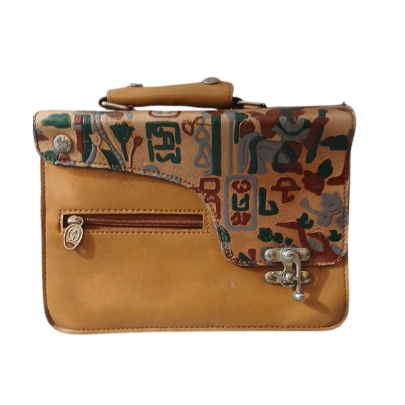 Princess R Vintage Egyptian Leather Handbag Top Handle Briefcase - Picture 16 of 16